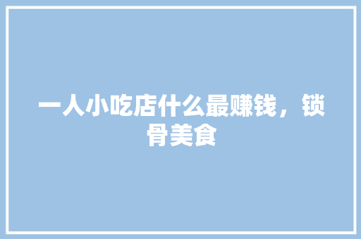 一人小吃店什么最赚钱，锁骨美食 一人小吃店什么最赚钱，锁骨美食 美食推荐