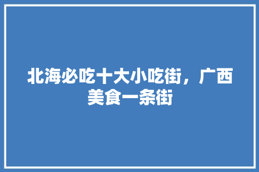 北海必吃十大小吃街，广西美食一条街 北海必吃十大小吃街，广西美食一条街 家居窍门