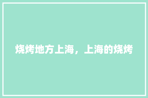 烧烤地方上海，上海的烧烤