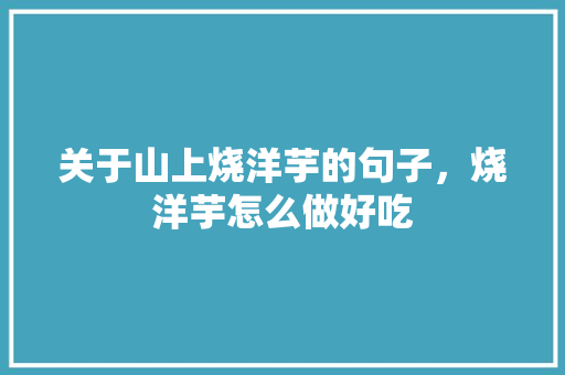 关于山上烧洋芋的句子，烧洋芋怎么做好吃