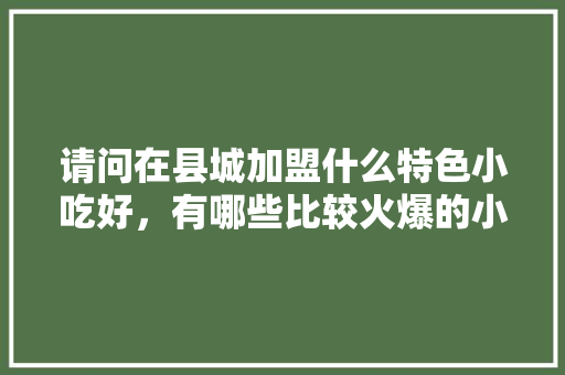 请问在县城加盟什么特色小吃好，有哪些比较火爆的小吃项目，地方特色美食加盟 请问在县城加盟什么特色小吃好，有哪些比较火爆的小吃项目，地方特色美食加盟 家居窍门