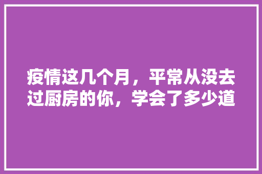 疫情这几个月，平常从没去过厨房的你，学会了多少道菜，各地方特色美食小吃视频大全