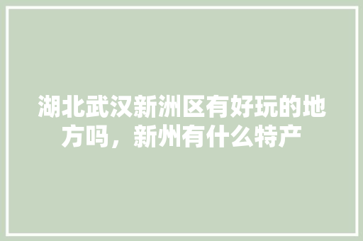 湖北武汉新洲区有好玩的地方吗，新州有什么特产 湖北武汉新洲区有好玩的地方吗，新州有什么特产 旅行资讯