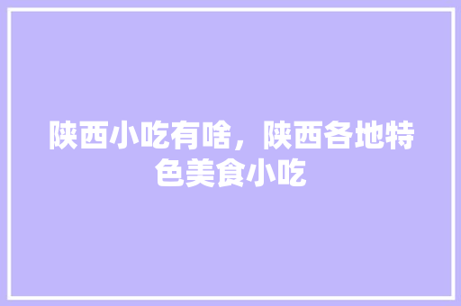 陕西小吃有啥，陕西各地特色美食小吃 陕西小吃有啥，陕西各地特色美食小吃 家居窍门