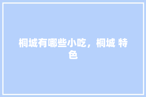 桐城有哪些小吃，桐城 特色 桐城有哪些小吃，桐城 特色 家居窍门