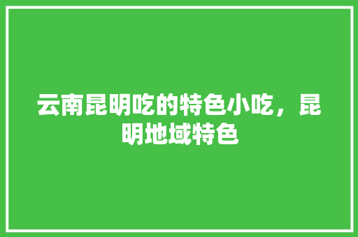 云南昆明吃的特色小吃，昆明地域特色