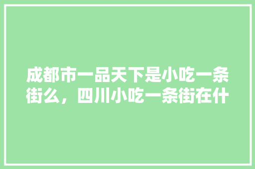 成都市一品天下是小吃一条街么，四川小吃一条街在什么地方