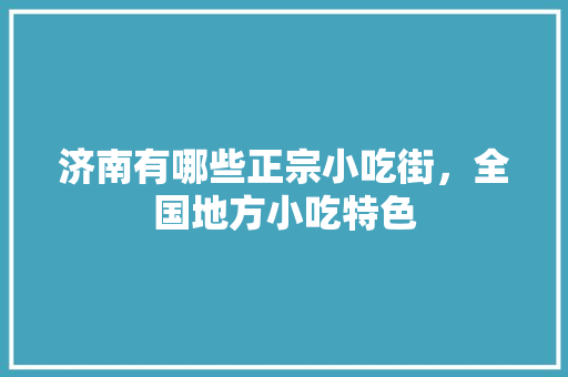 济南有哪些正宗小吃街，全国地方小吃特色 济南有哪些正宗小吃街，全国地方小吃特色 生活指南