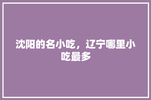 沈阳的名小吃，辽宁哪里小吃最多 沈阳的名小吃，辽宁哪里小吃最多 家居窍门