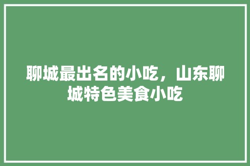 聊城最出名的小吃，山东聊城特色美食小吃
