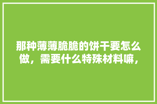 那种薄薄脆脆的饼干要怎么做，需要什么特殊材料嘛，地方特色饼类小吃 那种薄薄脆脆的饼干要怎么做，需要什么特殊材料嘛，地方特色饼类小吃 美食推荐