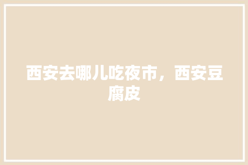 西安去哪儿吃夜市，西安豆腐皮 西安去哪儿吃夜市，西安豆腐皮 家居窍门