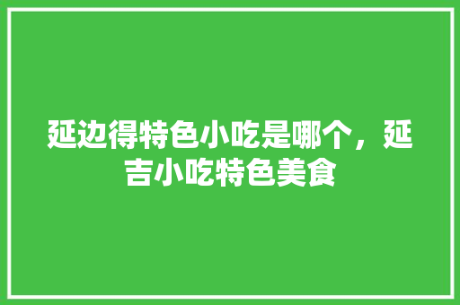 延边得特色小吃是哪个，延吉小吃特色美食