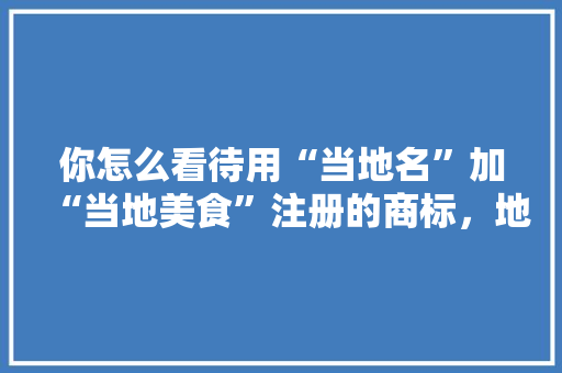 你怎么看待用“当地名”加“当地美食”注册的商标，地方特产商标