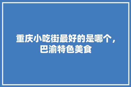 重庆小吃街最好的是哪个，巴渝特色美食