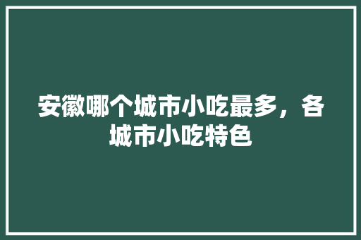 安徽哪个城市小吃最多，各城市小吃特色
