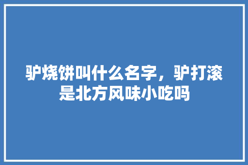 驴烧饼叫什么名字，驴打滚是北方风味小吃吗