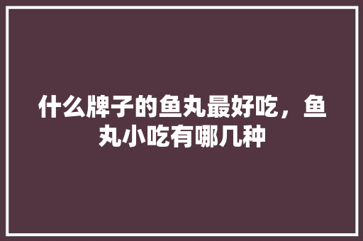 什么牌子的鱼丸最好吃，鱼丸小吃有哪几种
