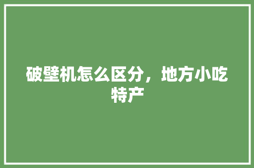破壁机怎么区分，地方小吃特产 破壁机怎么区分，地方小吃特产 生活指南