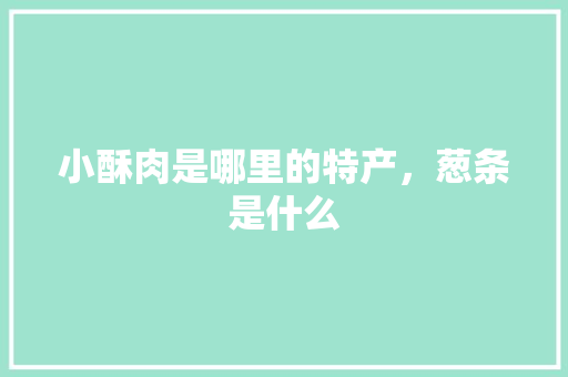 小酥肉是哪里的特产，葱条是什么 小酥肉是哪里的特产，葱条是什么 美食推荐