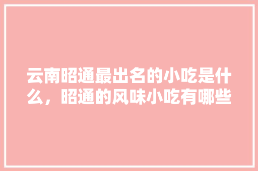 云南昭通最出名的小吃是什么，昭通的风味小吃有哪些