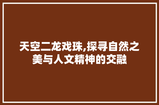 天空二龙戏珠,探寻自然之美与人文精神的交融 家居窍门