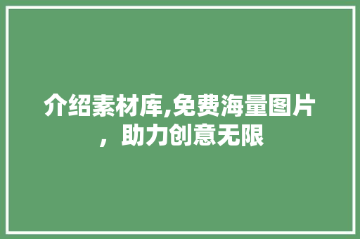 介绍素材库,免费海量图片，助力创意无限